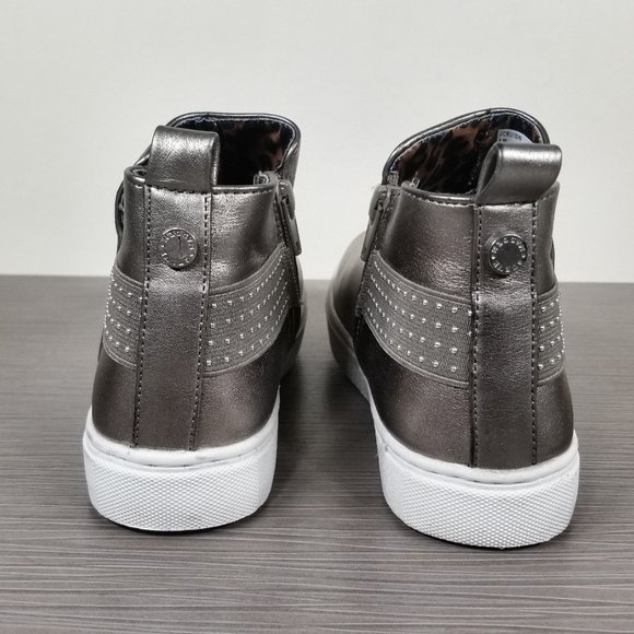 Steve Madden Crusin' Metallic Platform Sneaker, Platinum, Big Kid Size 5 M 8-12 - Picture 5 of 8